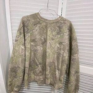 PacSun Men's Camo Crewneck Sweater in Olive and Taupe